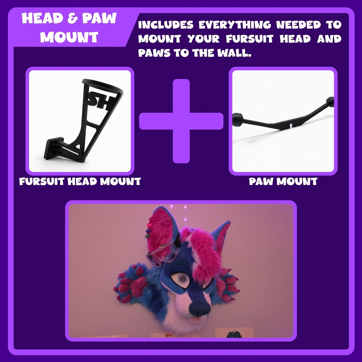 Fursuit Head Wall Mount